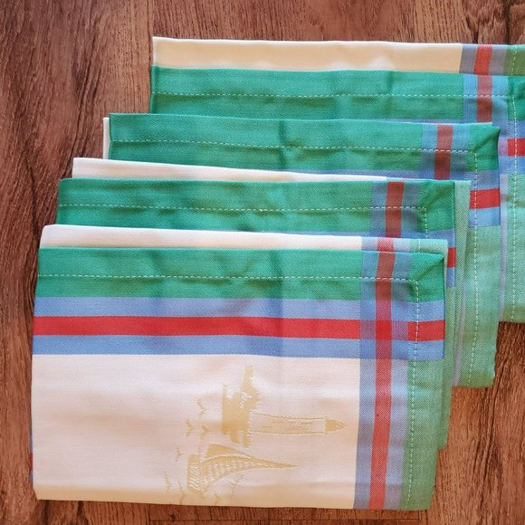 Penedo Lighthouse Napkins, set of 4, NWT, Made in Portugal, 20x20, 100% cotton - Picture 1 of 7